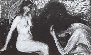 Edvard Munch Woman and man oil on canvas